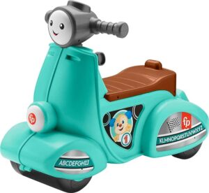 Fisher-Price Laugh & Learn Toddler Ride-On Toy, Smart Stages Cruise Along Scooter with Lights Music