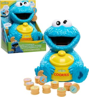Just Play Sesame Street Cookie's Counting Jar, 12-Pieces, 20+ Phrases and Sounds, Learning and Education
