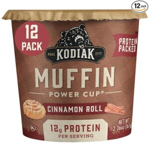 Kodiak Cakes Minute Muffins, Cinnamon Roll, 2.36 Oz (Pack of 12)