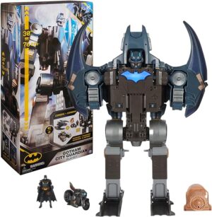 DC Comics Batman, Gotham City Guardian Playset, 4-in-1 Transformation, Batman Figure, Lights & 40+ Sounds