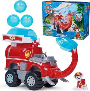 PAW Patrol Jungle Pups, Marshall Elephant Firetruck with Projectile Launcher, Toy Truck with Action Figure